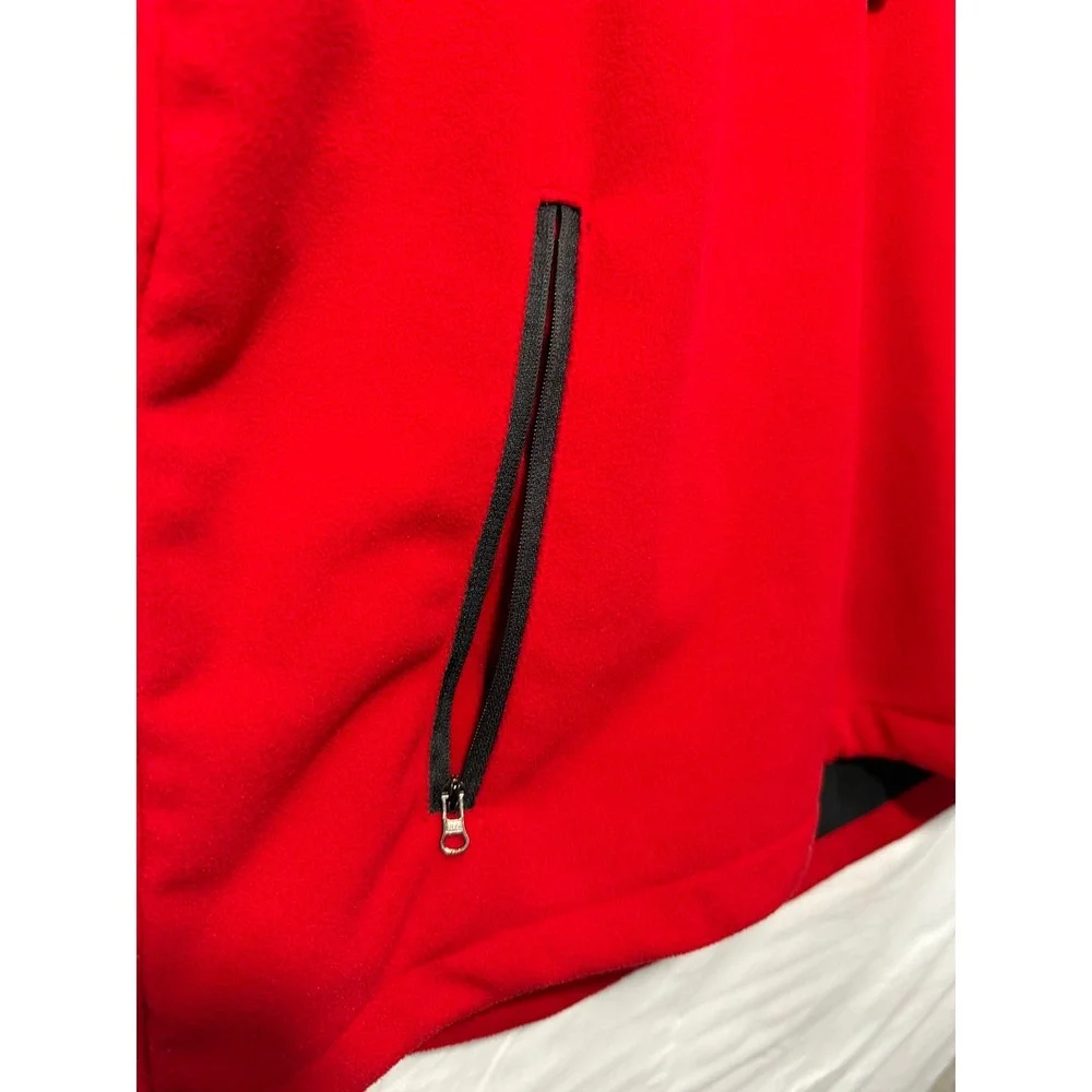 FootJoy DryJoys Red & Black Fleece Quarter-Zip Pullover – Men's Medium